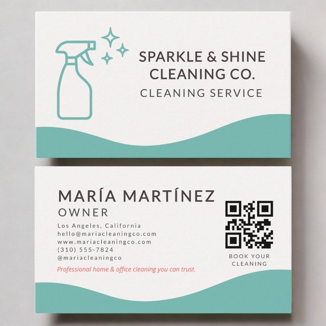 Maid & House Cleaning Service QR Code Business Card (Creator Uploaded)