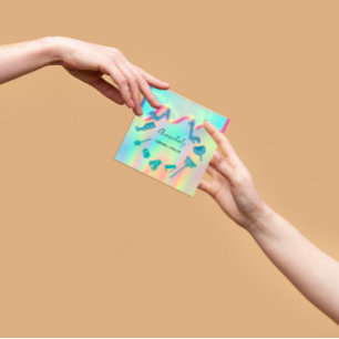 Maid House Cleaning Services Logo Holograph Square Business Card