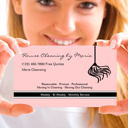 Customizable Maid Housekeeper Business Cards