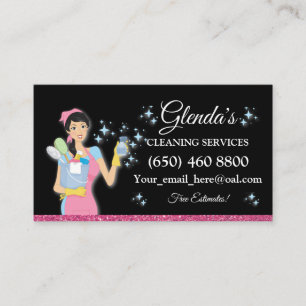 Maid Janitorial Cleaning Service Business Cards