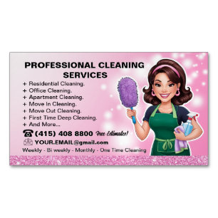 Maid Janitorial Lady Business Card House Cleaning
