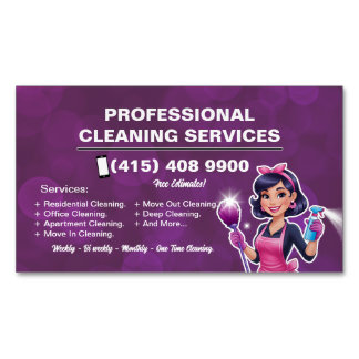 Maid Janitorial Lady Business Card House Cleaning