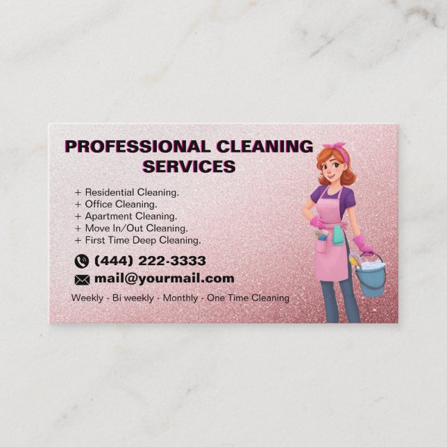  Maid Janitorial Lady House Cleaning Business Card (Front)