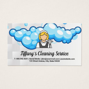 Maid Logo Cleaning Soap Bubbles