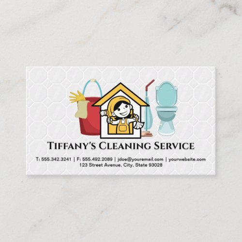 Maid Logo  Cleaning Supplies and Equipment Business Card