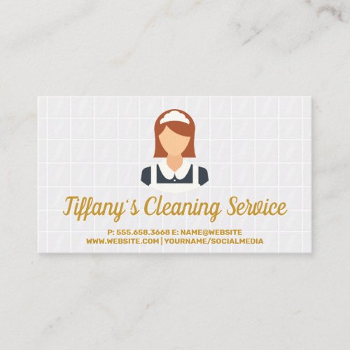 Maid Logo  Supply Icons  Bath Tiles Business Card