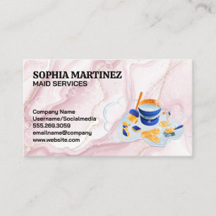 Maid Mop and Broom Soap Suds Business Card