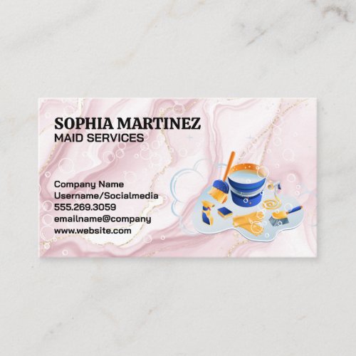 Maid  Mop and Broom  Soap Suds Business Card