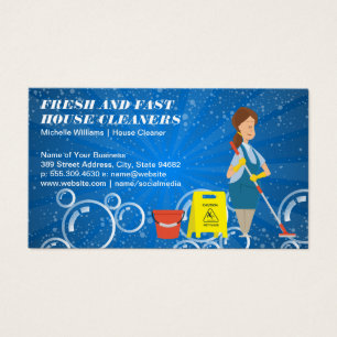 Maid Mopping Clean Soap Bubbles