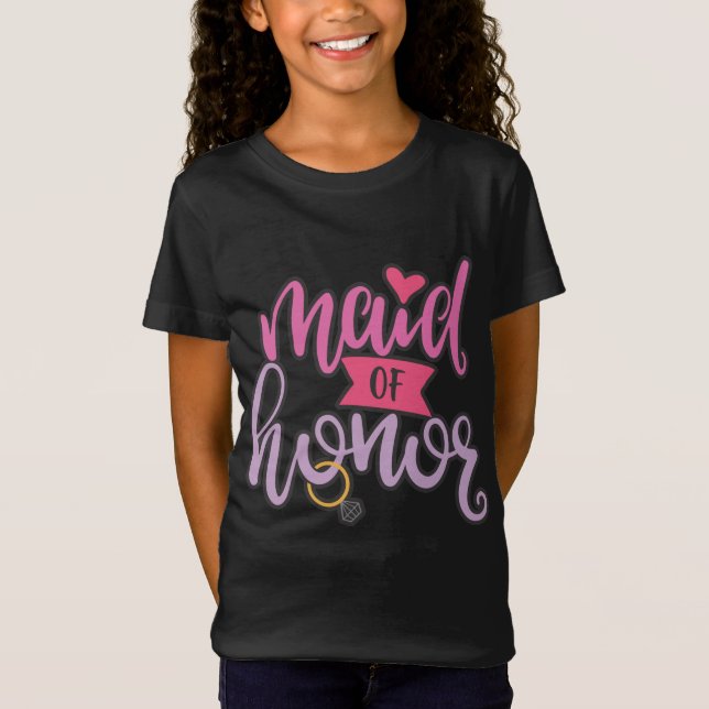 Maid Of Honor Aerwork For Wedding Party T-Shirt (Front)