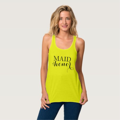 Maid of Honor Bachelorette Party Neon Yellow Tank