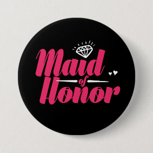 Maid of Honor Bachelorette Party Wedding Button