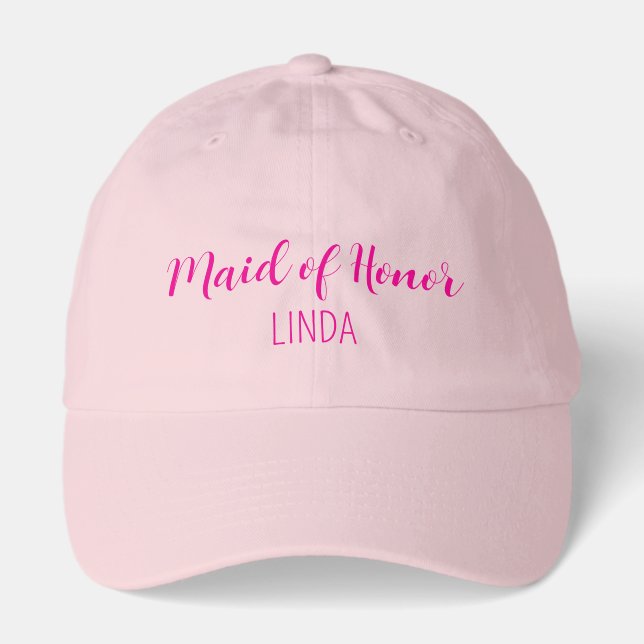 Maid of Honor Baseball Cap in Pink (Front)