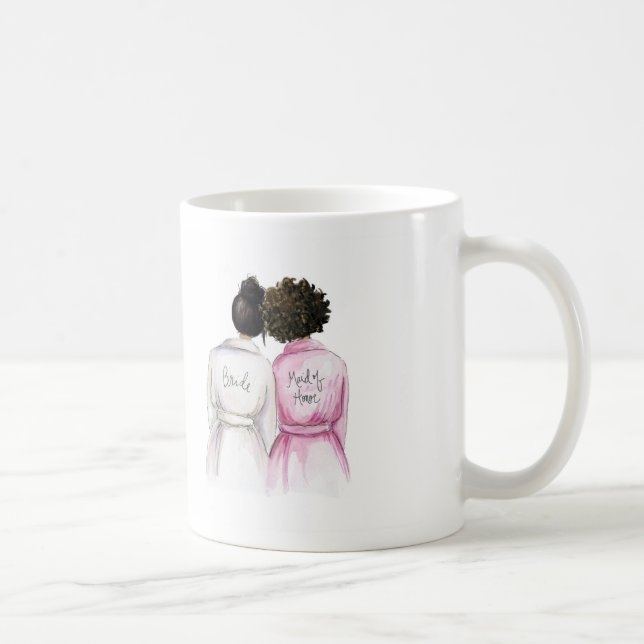Maid of Honor? Bk Bun Bride Bk Short Curls Maid Coffee Mug (Right)