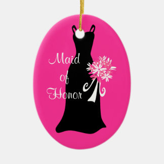 Maid of Honor Black Dress Ornament