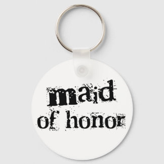 Maid of Honor Black Text Keychain