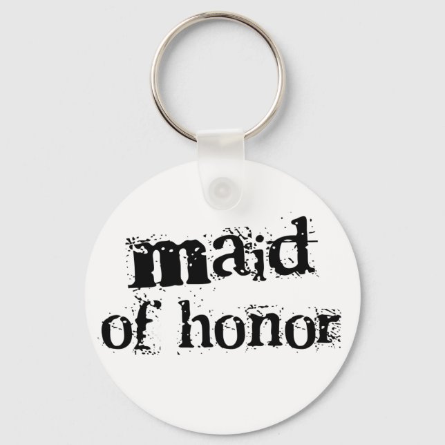Maid of Honor Black Text Keychain (Front)