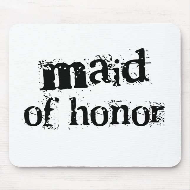 Maid of Honor Black Text Mouse Pad (Front)