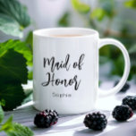 Maid of Honor Black White Wedding Mug<br><div class="desc">Maid of Honor Wedding Mug in Black and White for Wedding,  Bridal Party,  Bridal Shower,  Bachelorette Party. Check out more products with this design in the collection below.</div>