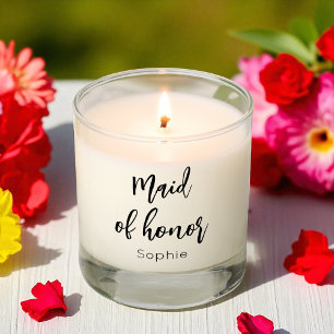 Maid of Honor Black White Wedding Scented Candle