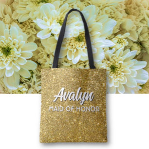 Maid of honor Bling! Custom cute Wedding attendant Tote Bag