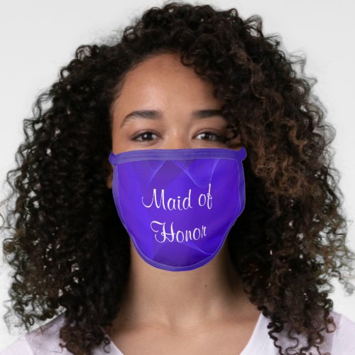 Maid of Honor Blue Waves Wedding Customizable Face Mask