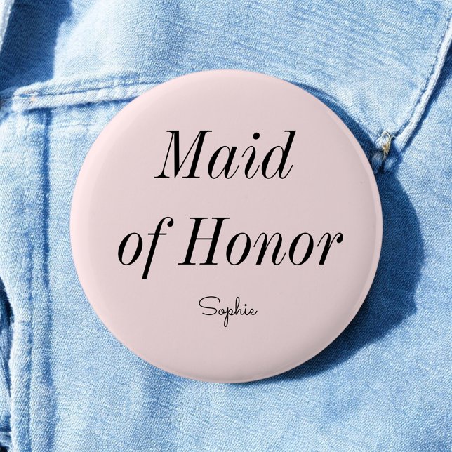 Maid of Honor Blush Pink Wedding  Button (Creator Uploaded)