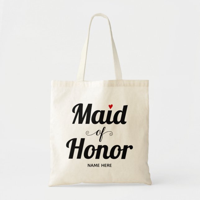 Maid of honor bold typography wedding tote bag (Front)