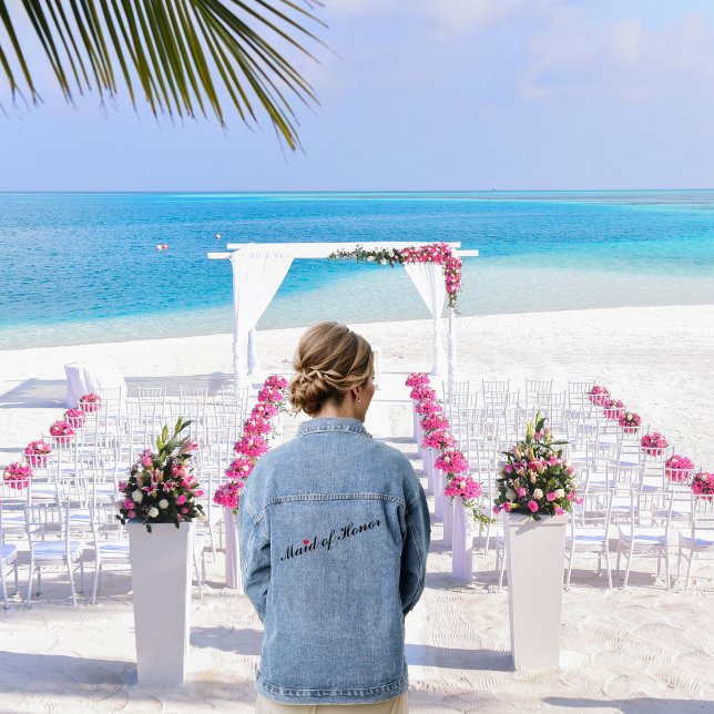 Maid of Honor Bridal Wedding Bachelorette Party Denim Jacket (Maid of Honor Bridal Wedding Bachelorette Party Denim Jacket)