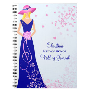 Maid of Honor Bridesmaid Custom Journal Notebook