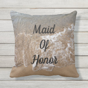 Maid Of Honor Bridesmaid Gift Nautical Elegant Outdoor Pillow