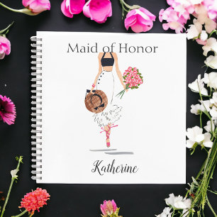 Maid of Honor Bridesmaid Stylish Fashion Name Notebook
