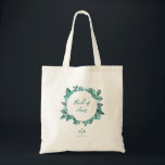 Maid of Honor, Bridesmaid, Teal Greenery Wedding Tote Bag<br><div class="desc">Beautiful teal greenery makes an elegant statement for your wedding party tote bags. You may personalize with your information and change the wording to suit your event.</div>