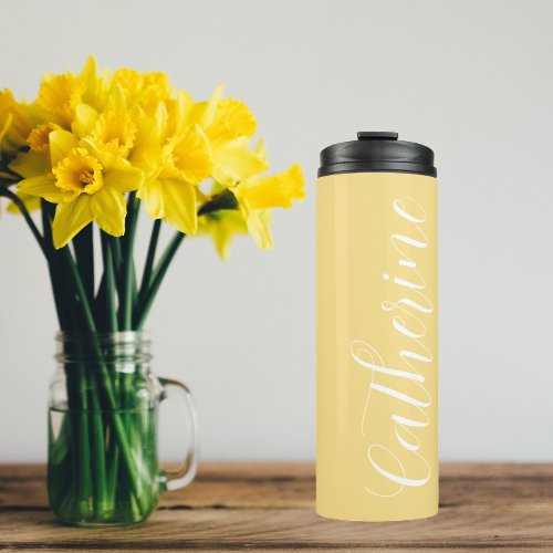 Maid of Honor Buttercup Yellow Stylized Name Thermal Tumbler
