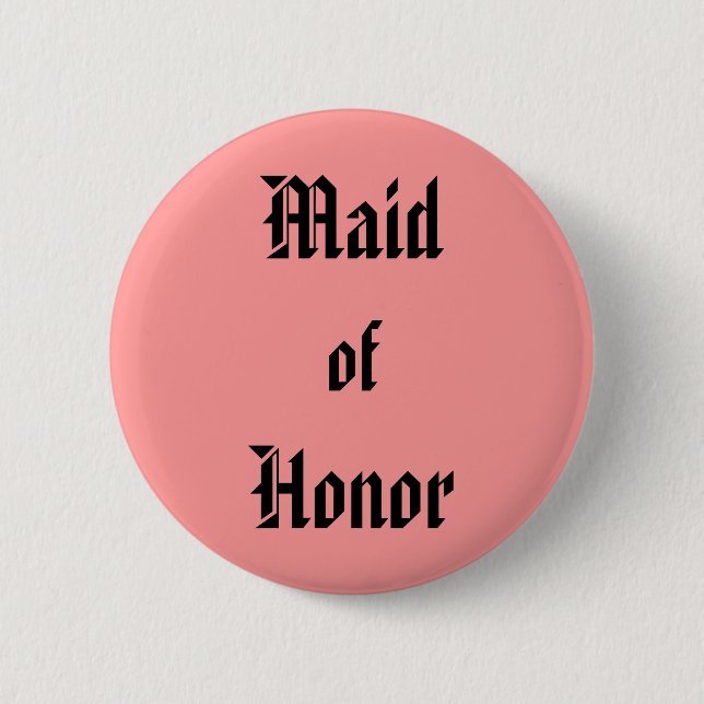 Maid of Honor Button (Front)