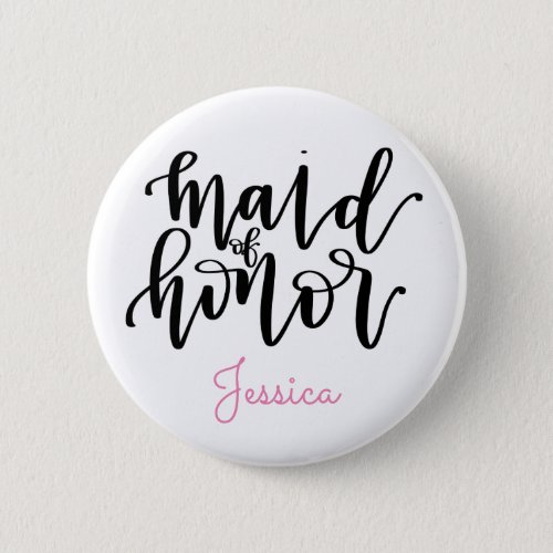 Maid of Honor Button _ Personalize Name