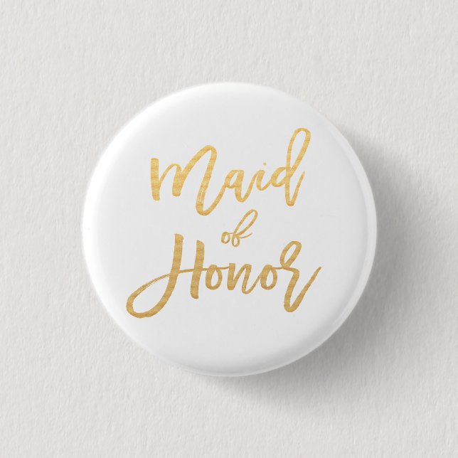 maid of honor calligraphy button (Front)