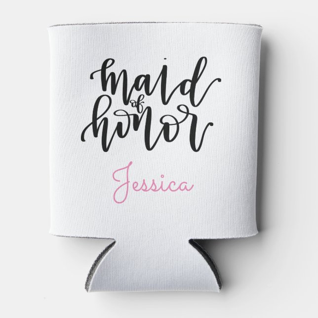 Maid of Honor Can Cooler - Personalize Name (Front)