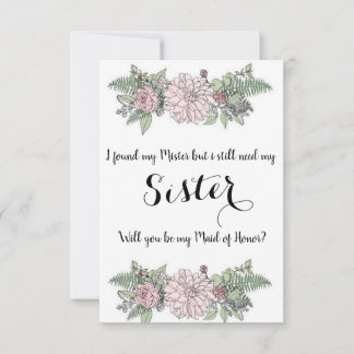 Maid of Honor Card