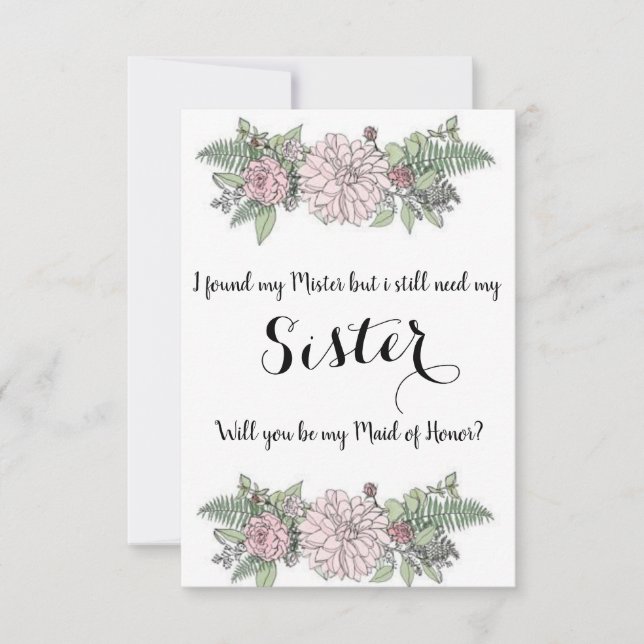 Maid of Honor Card (Front)