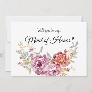Maid of Honor Card