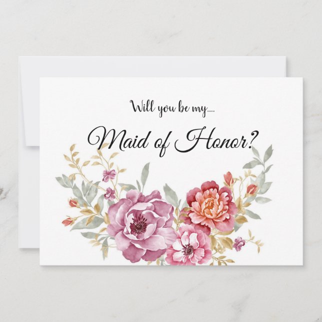 Maid of Honor Card (Front)