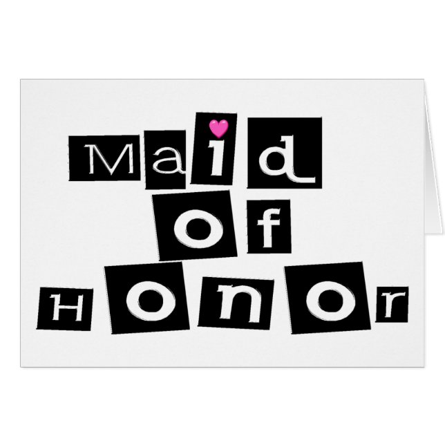 Maid Of Honor Cards (Front Horizontal)