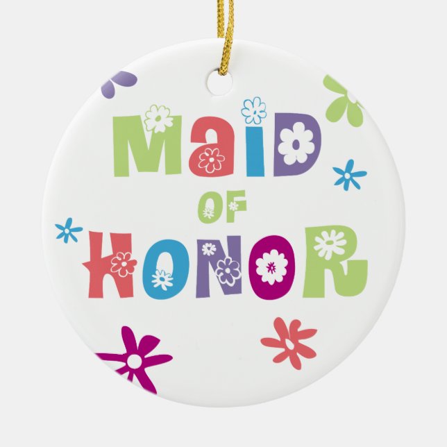 Maid of Honor Ceramic Ornament (Front)