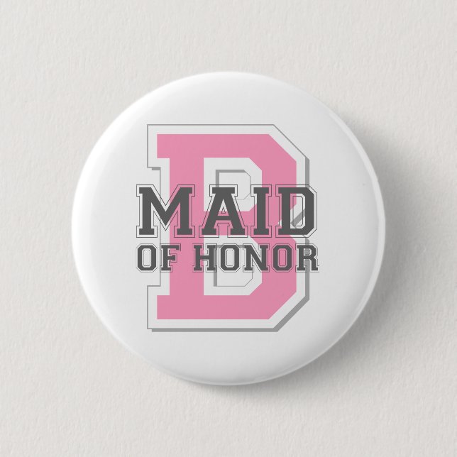 Maid of Honor Cheer Pinback Button (Front)