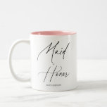 Maid Of Honor Chic Script Two-Tone Coffee Mug<br><div class="desc">Maid of Honor gift features modern script handwriting calligraphy.</div>