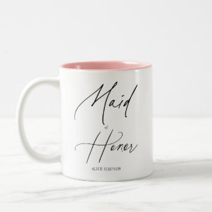 Maid Of Honor Chic Script Two-Tone Coffee Mug