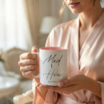 Maid Of Honor Chic Script Two-Tone Coffee Mug<br><div class="desc">Maid of Honor gift features modern script handwriting calligraphy.</div>