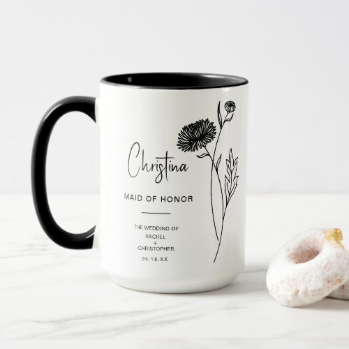 Maid of Honor Chrysanthemum NOV Birth Flower Mug