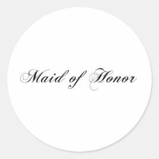 Maid of Honor Classic Round Sticker